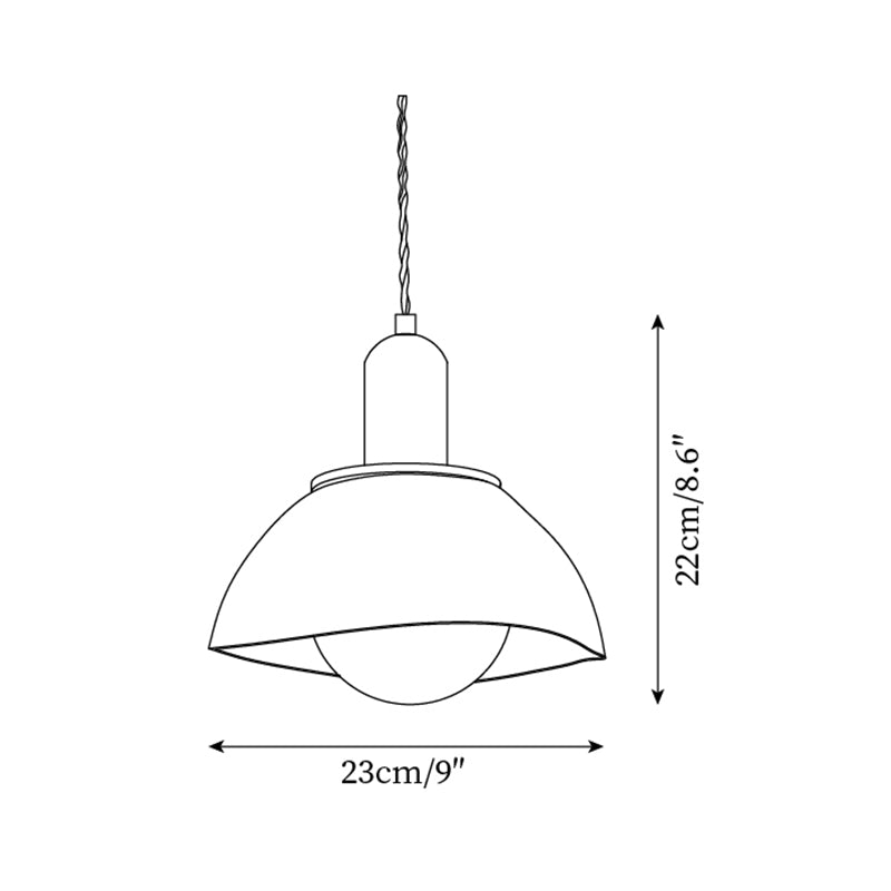 Pendant Lamp Ceramic Glazed Dome Walnut Wood Rustic Ambient Glow - Letslighting
