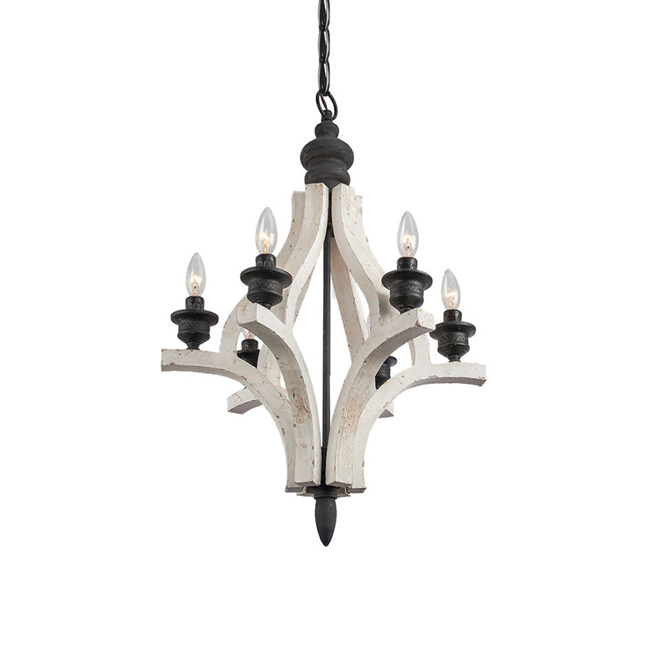 Ephaos Vintage Industrial Wooden Metal Chandelier - Lamp Copper
