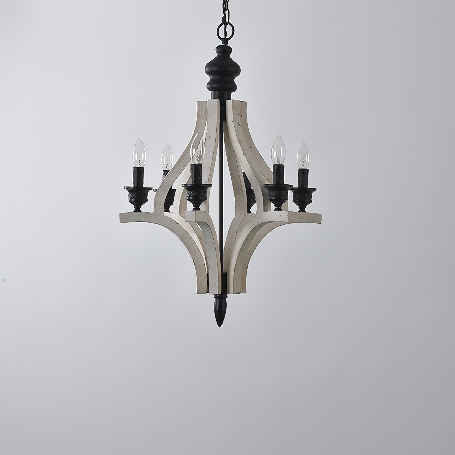 Ephaos Vintage Industrial Wooden Metal Chandelier - Lamp Copper