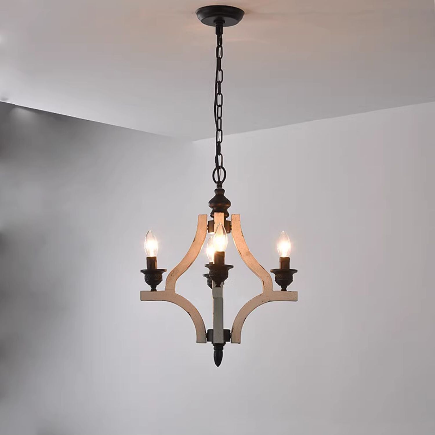 Ephaos Vintage Industrial Wooden Metal Chandelier - Lamp Copper