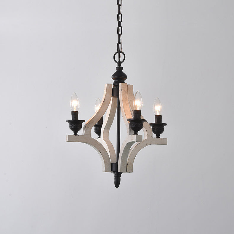 Ephaos Vintage Industrial Wooden Metal Chandelier - Lamp Copper