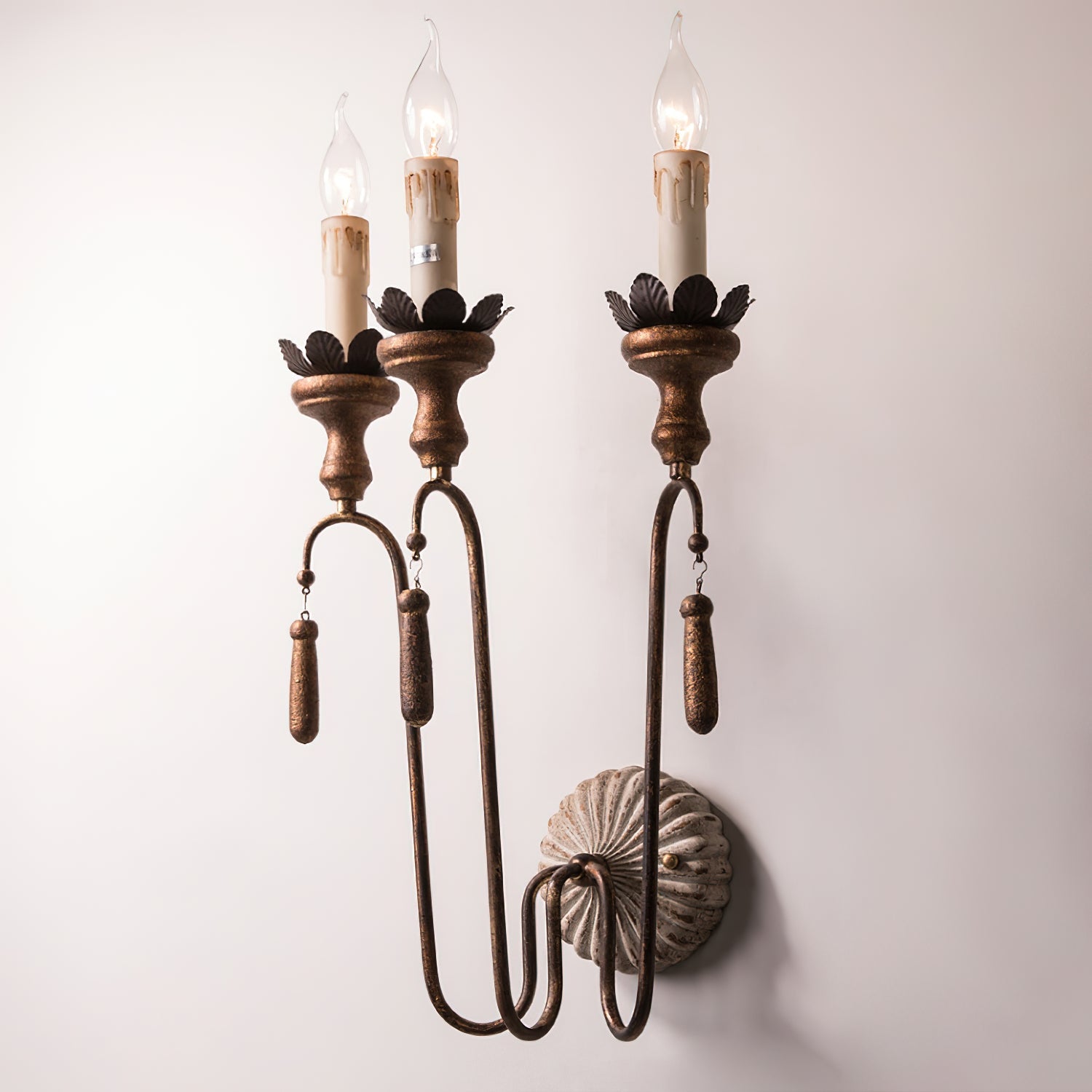 Avelaris Vintage Industrial Wooden Metal Wall Lamp - Lamp Copper