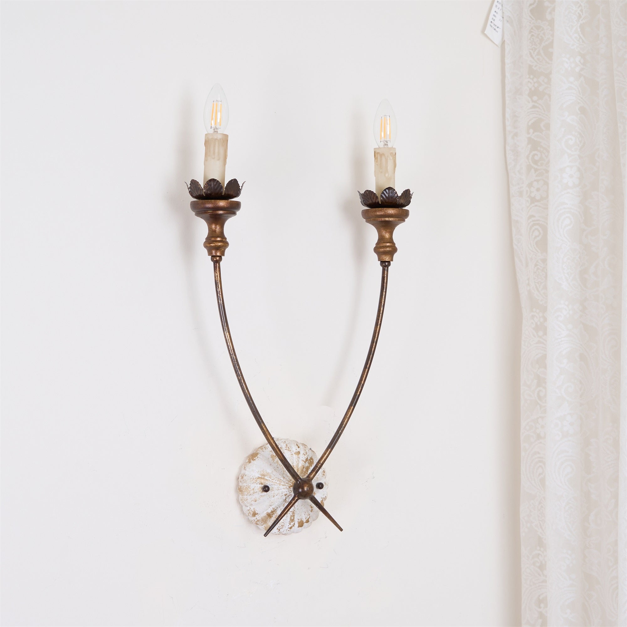 Catalos Vintage Industrial Wooden Metal Wall Lamp - Lamp Copper