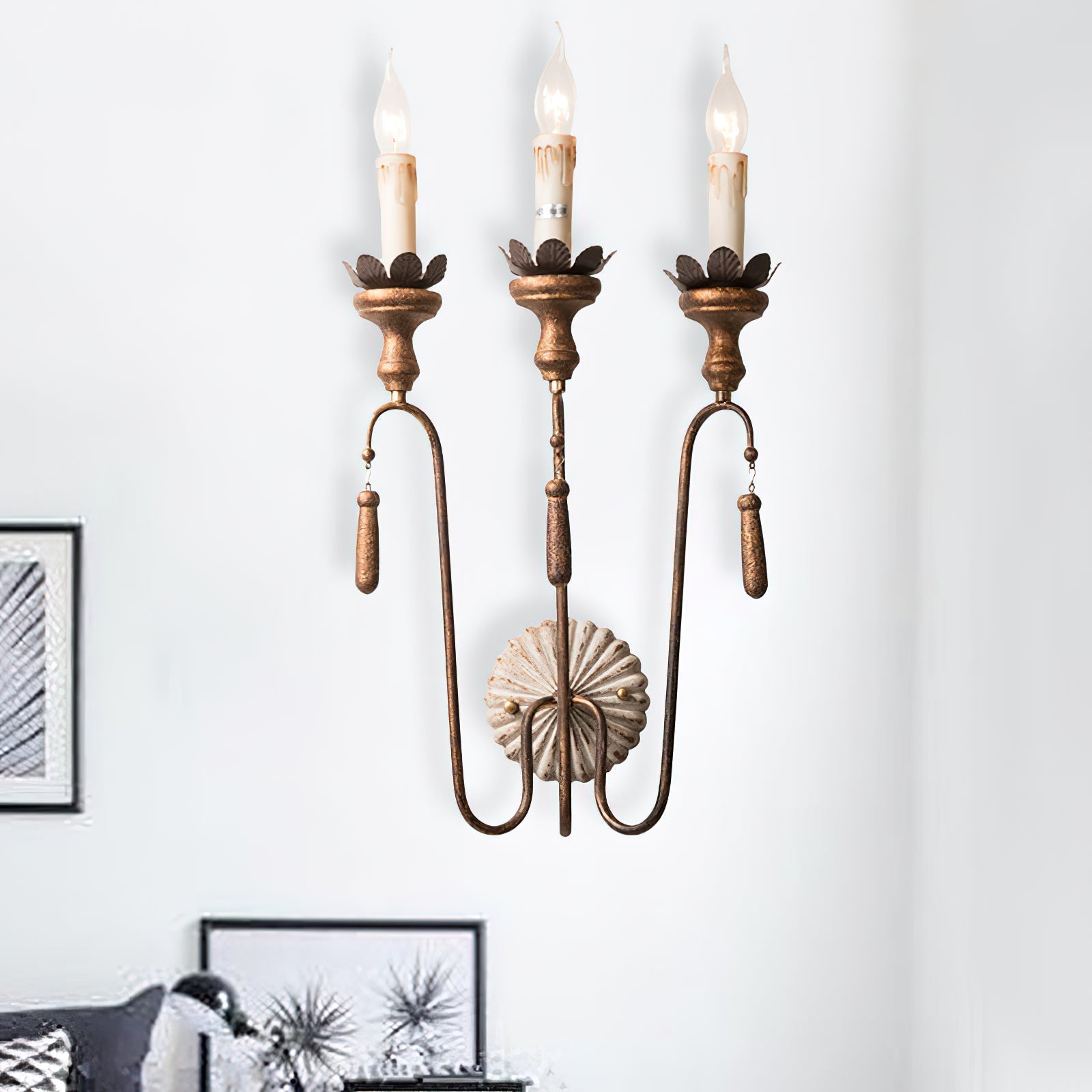 Avelaris Vintage Industrial Wooden Metal Wall Lamp - Lamp Copper