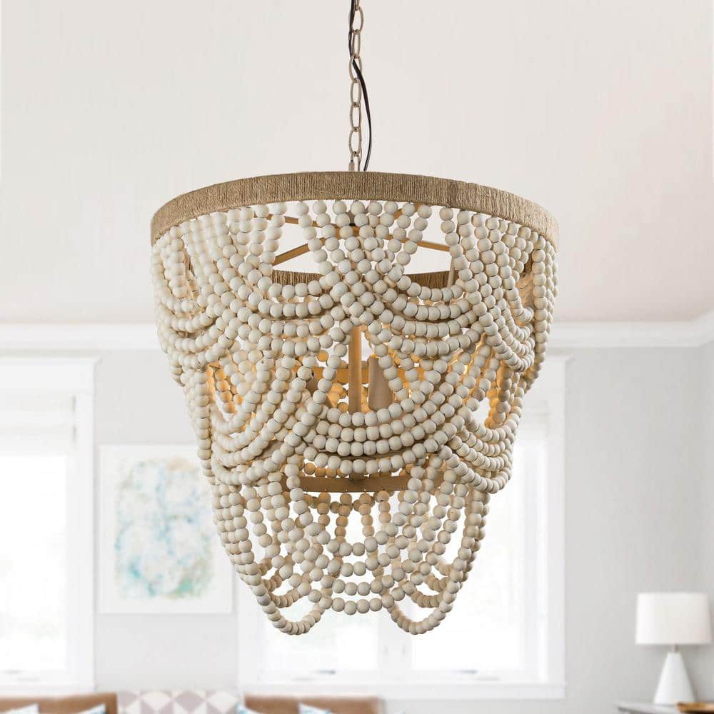 Alshaila Postmodern Luxury Wooden Metal Chandelier - Lamp Copper