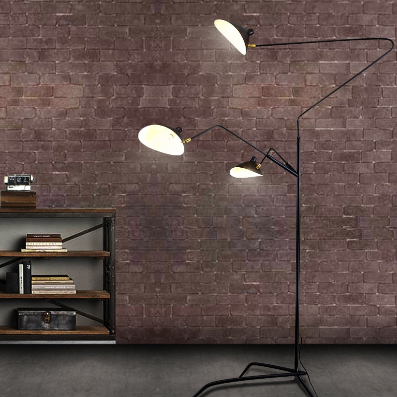 Arisha Lampadaire Cône Industriel, Métal, Noir, Salon - Neutralighting