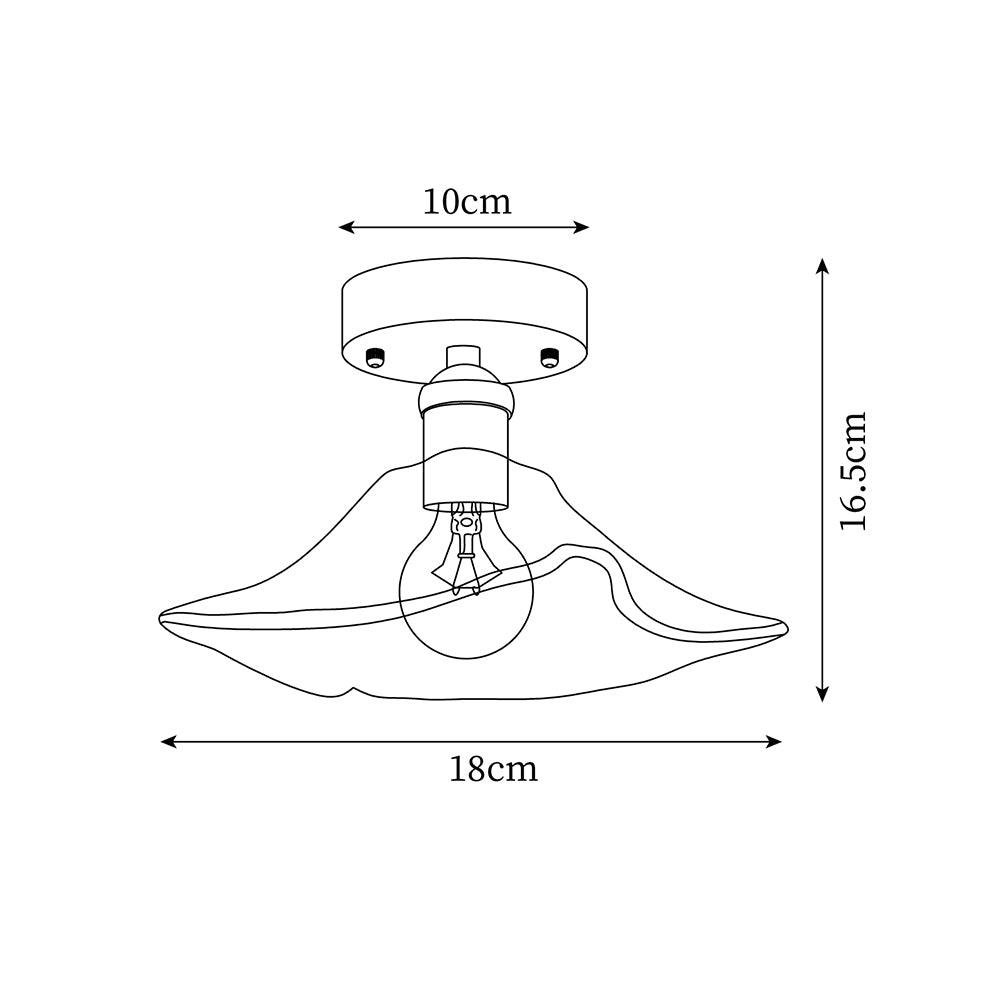Lampe de Plafond Abat-jour en Verre Ambre Tourbillonné Laiton Industriel Vintage - Neutralighting