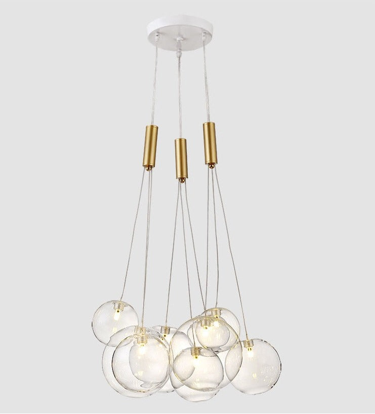 Valentina  Suspension Bubble Moderne Métal/Verre Transparent/Étoilé Salon