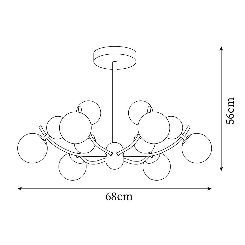 Helio Lustre Chrome Disposition d'Orbes Rouges - Neutralighting