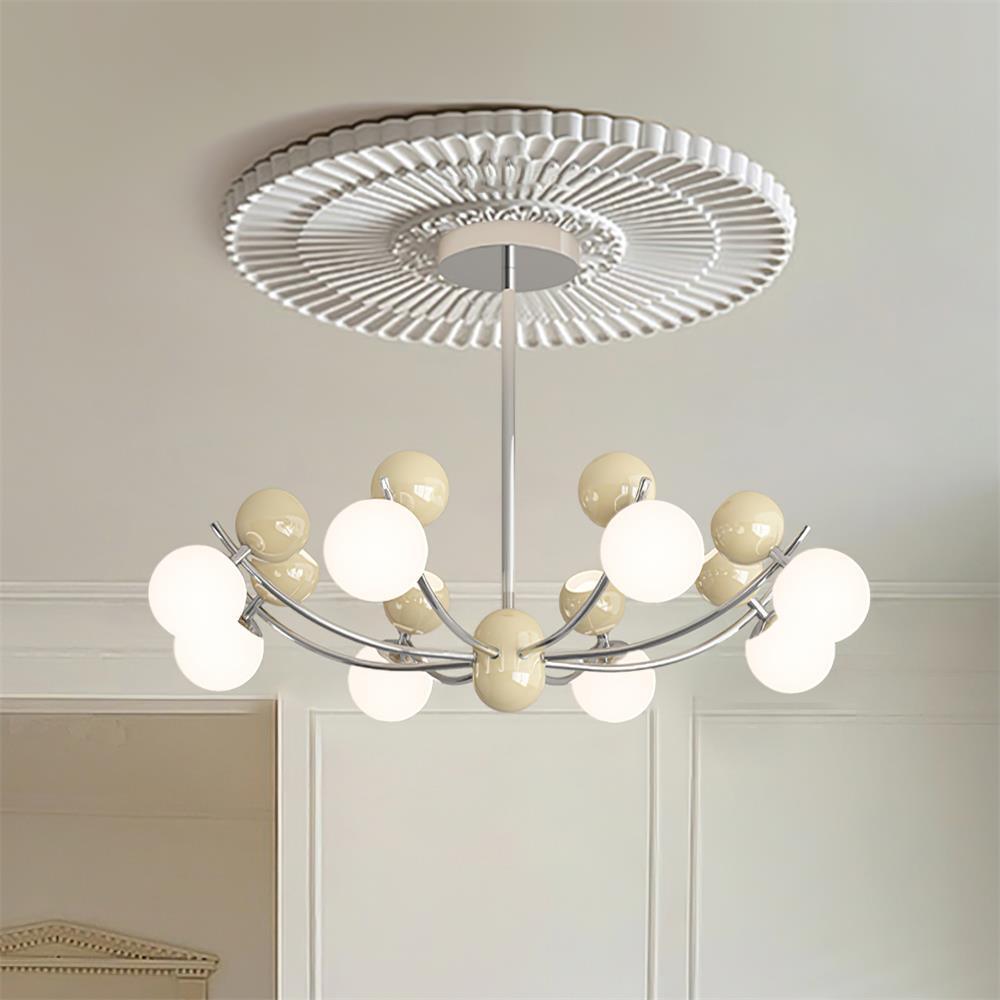Helio Lustre Chrome Disposition d'Orbes Rouges - Neutralighting