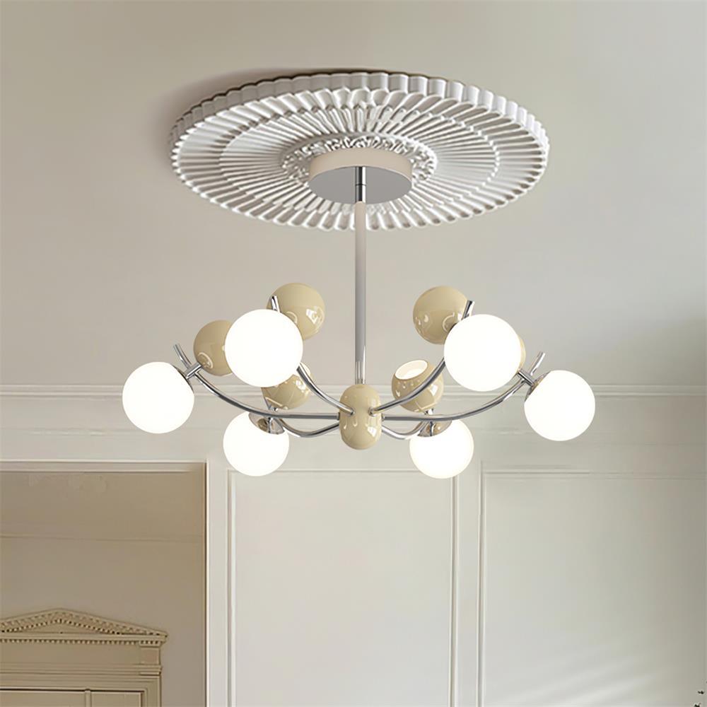 Helio Lustre Chrome Disposition d'Orbes Rouges - Neutralighting