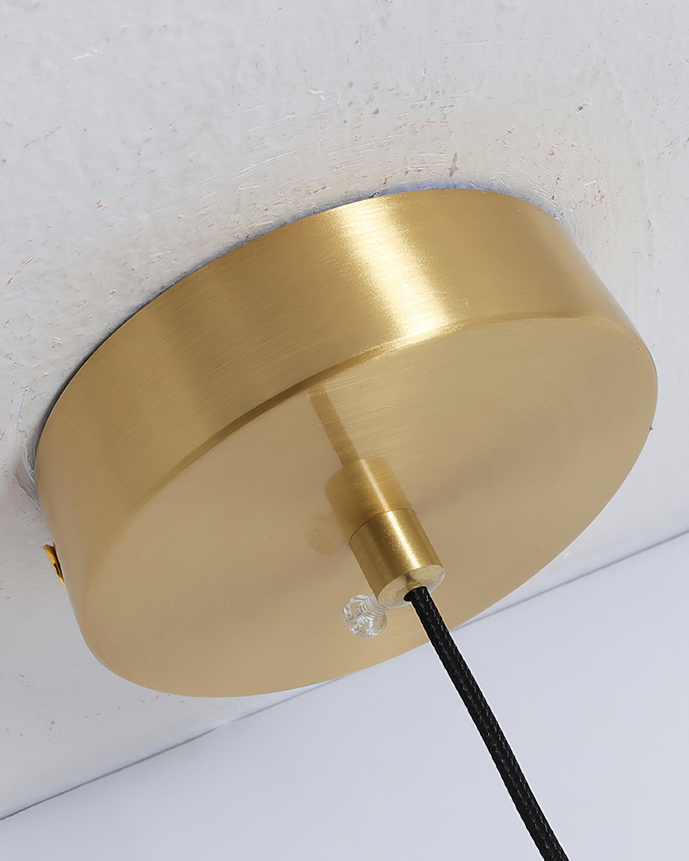 Alvarel Modern Minimalist Cord Brass Alabaster Pendant Light - Lamp Copper