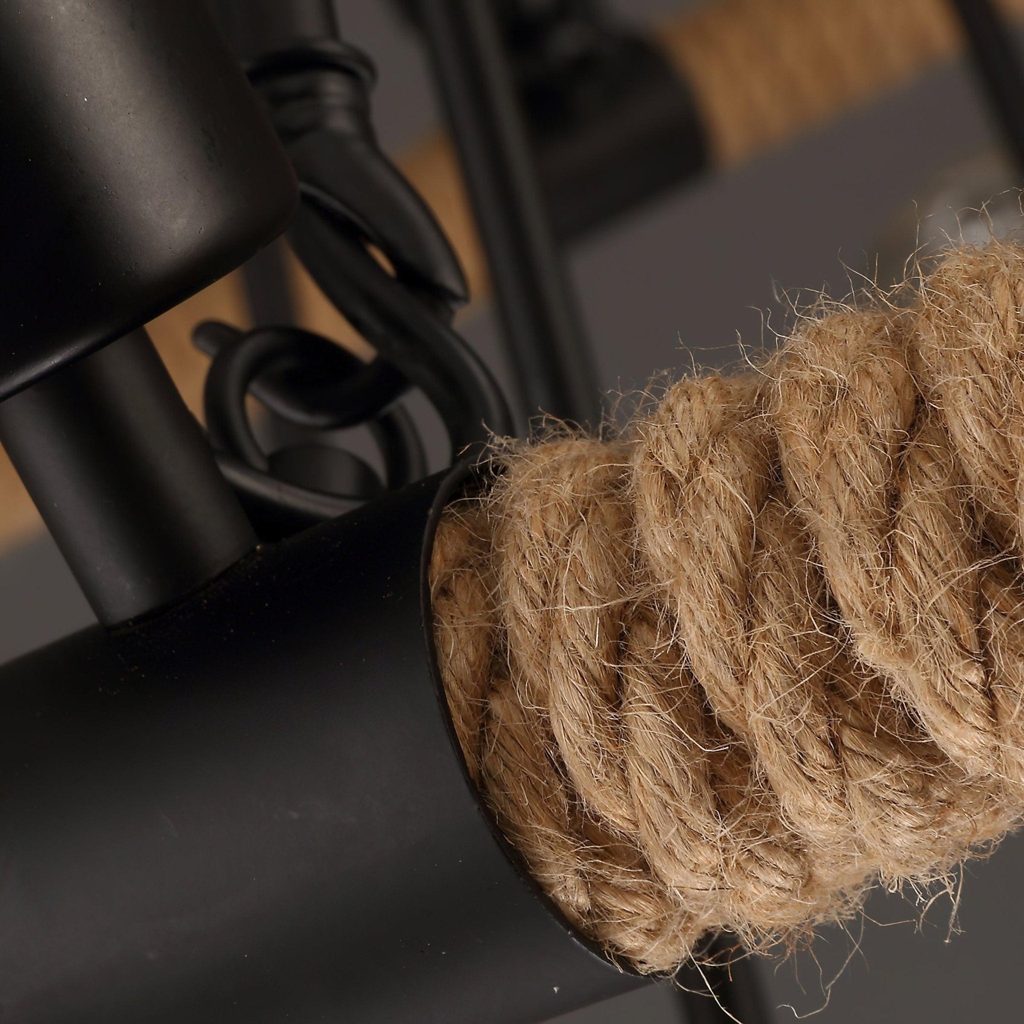 Lustra Chandelier Hemp Rope Industrial Round - Neutralighting