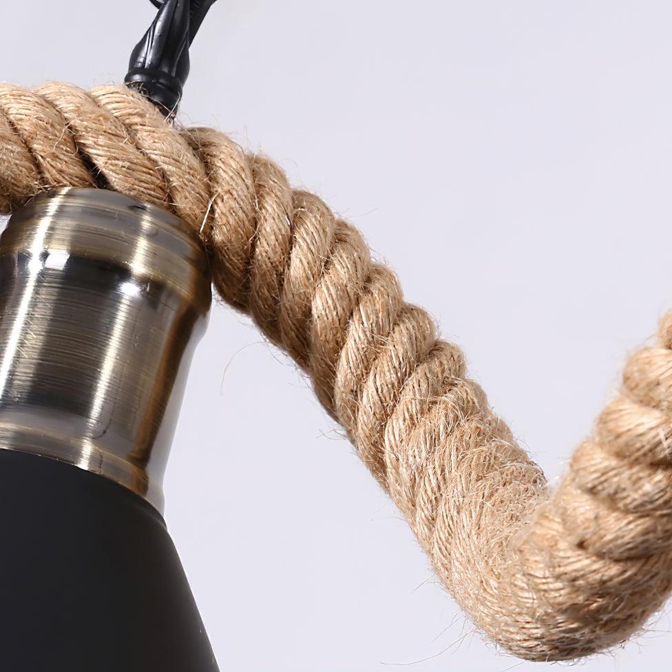 Lustra Chandelier Hemp Rope Industrial Round - Neutralighting