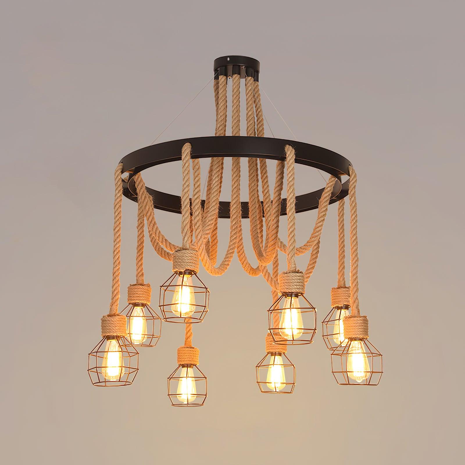 Lustra Chandelier en Corde de Chanvre Industriel - Neutralighting