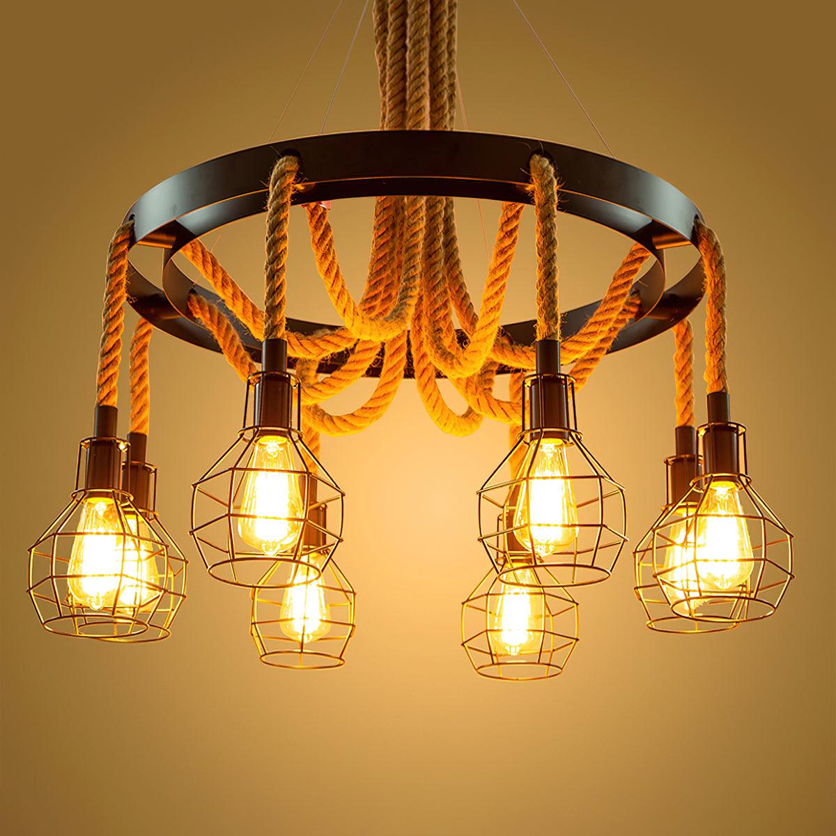 Lustra Chandelier en Corde de Chanvre Industriel - Neutralighting