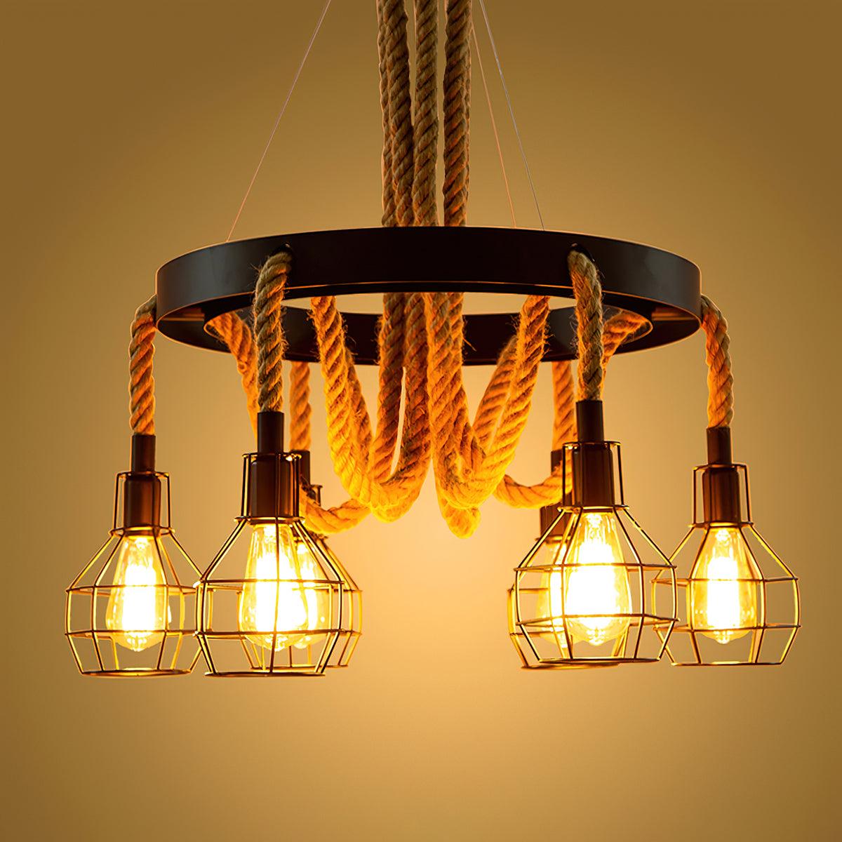 Lustra Chandelier en Corde de Chanvre Industriel - Neutralighting