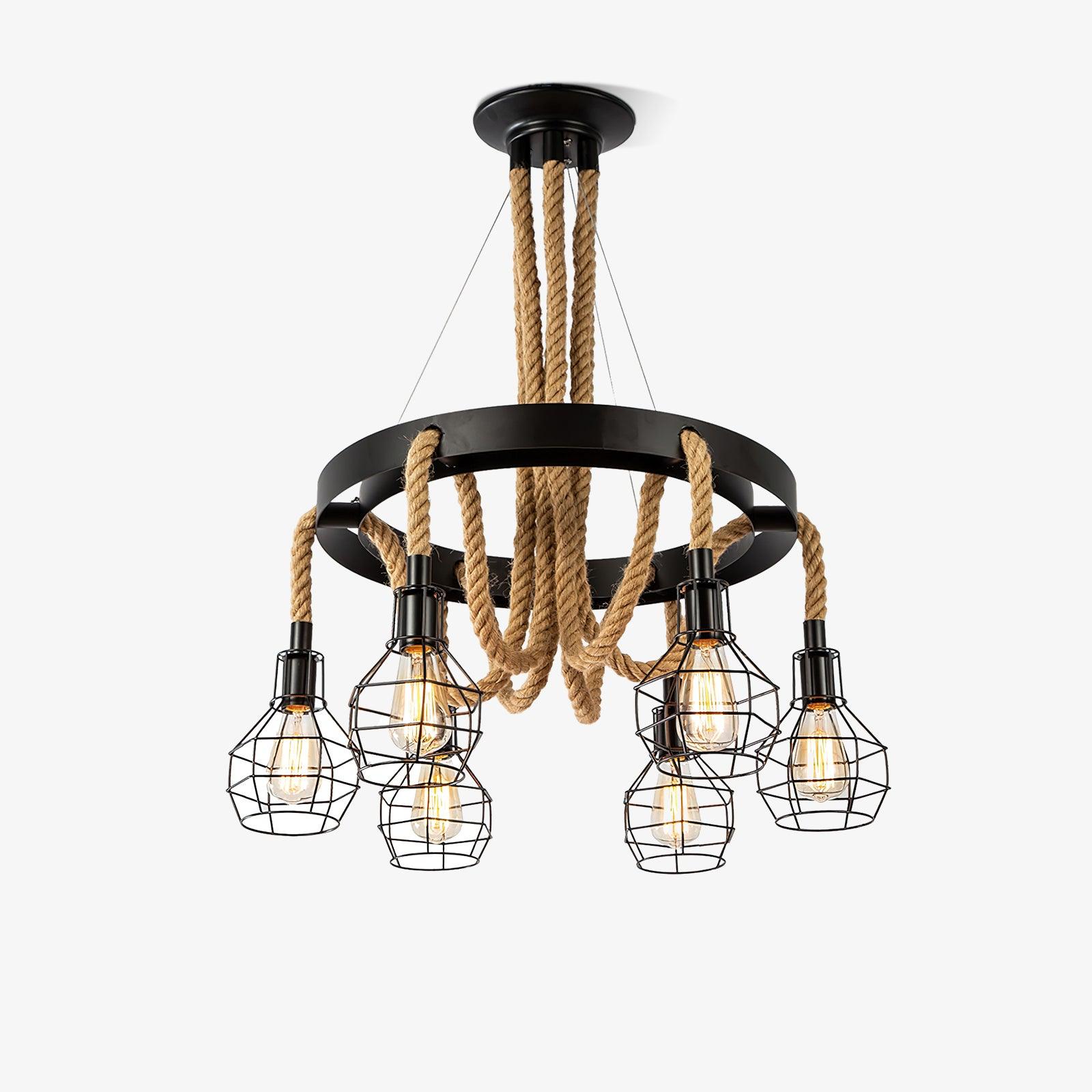 Lustra Chandelier en Corde de Chanvre Industriel - Neutralighting