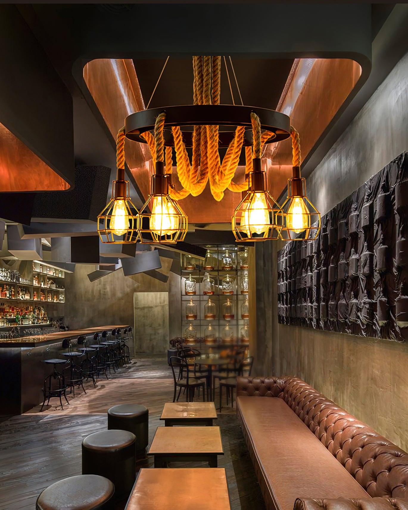 Lustra Chandelier en Corde de Chanvre Industriel - Neutralighting