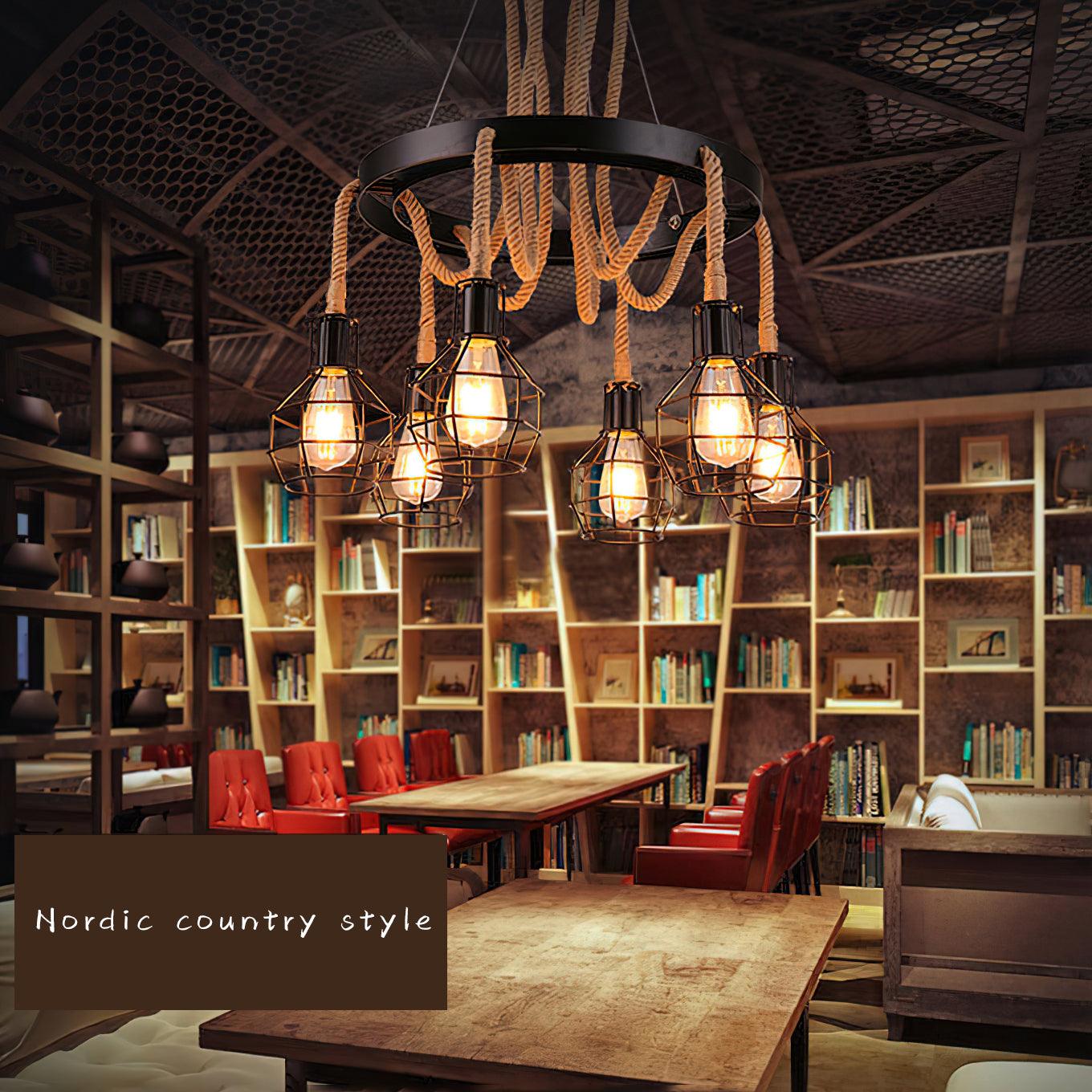 Lustra Chandelier en Corde de Chanvre Industriel - Neutralighting
