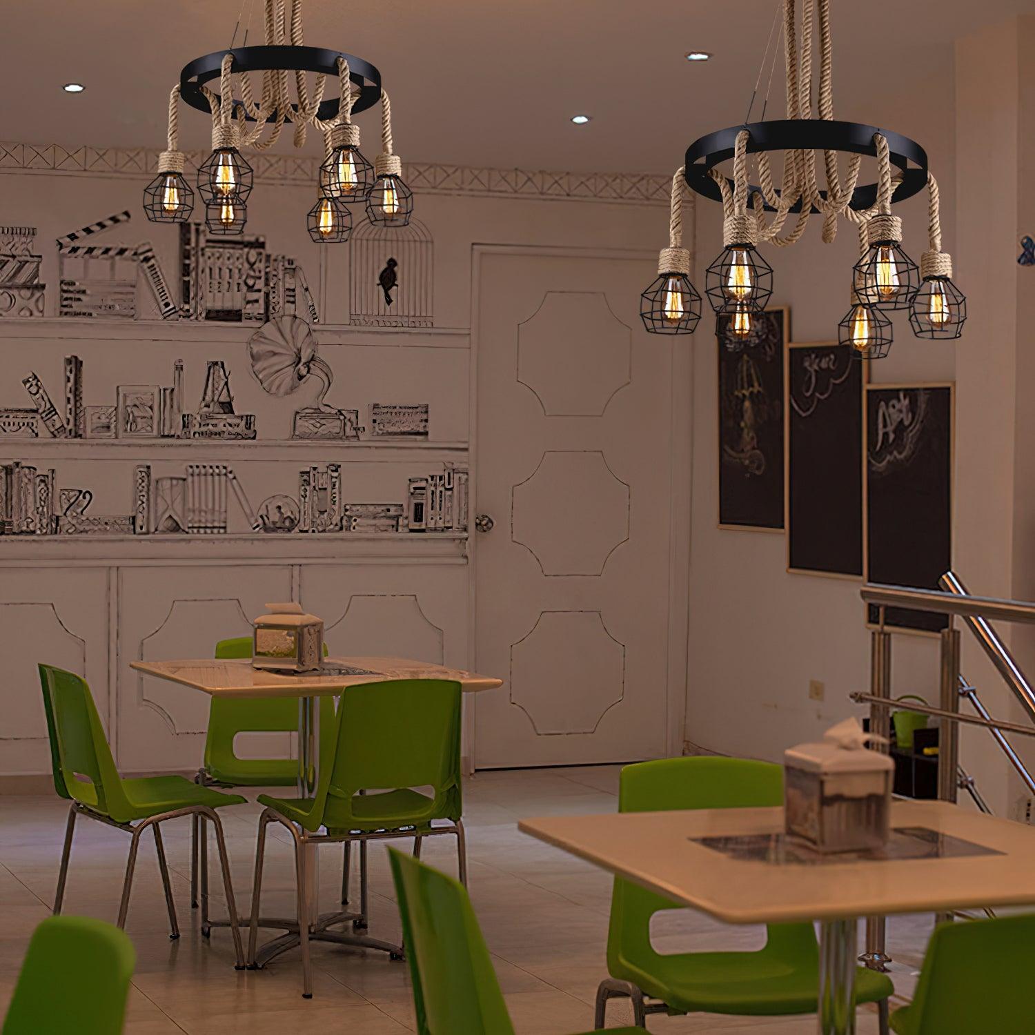 Lustra Chandelier en Corde de Chanvre Industriel - Neutralighting
