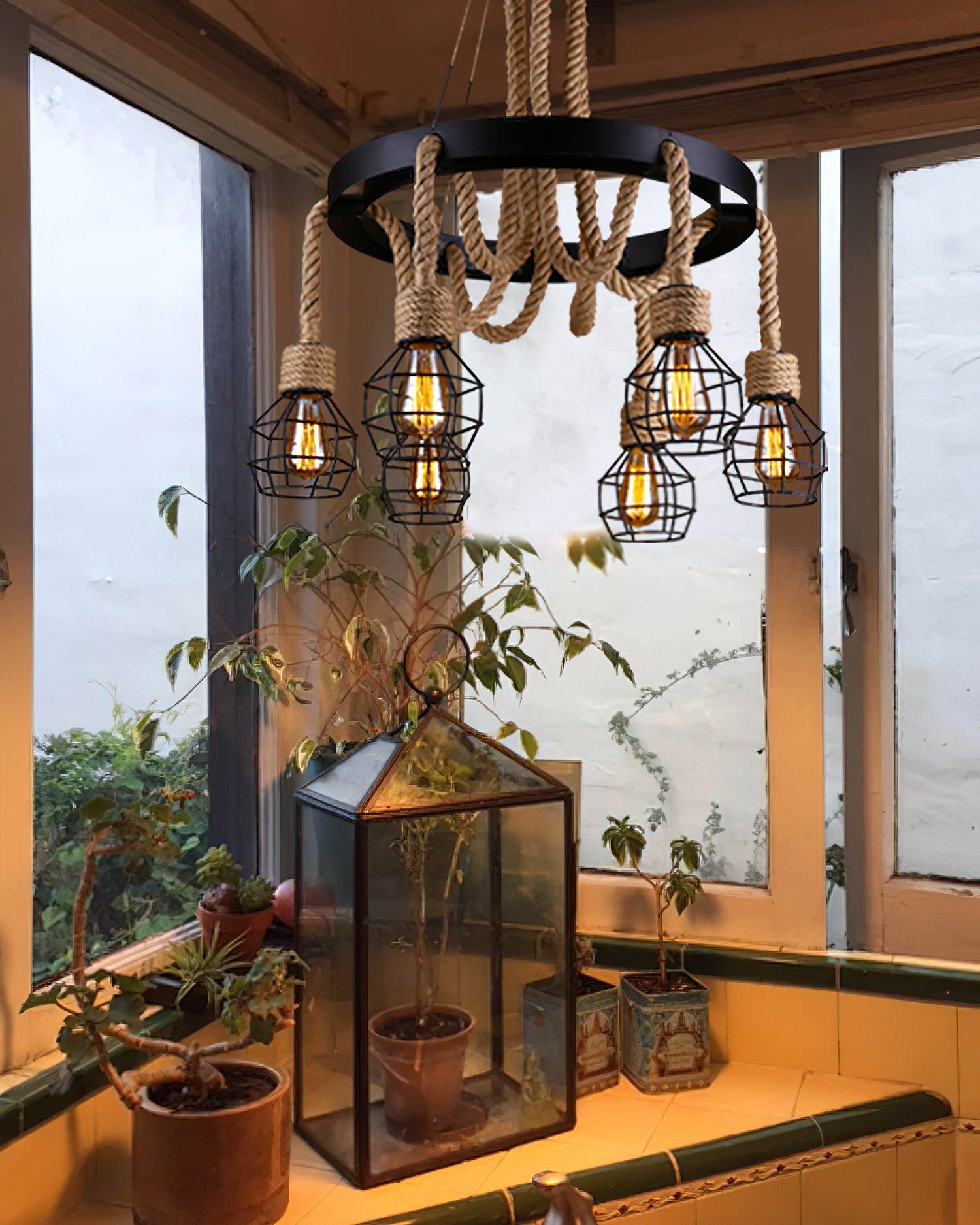 Lustra Chandelier en Corde de Chanvre Industriel - Neutralighting