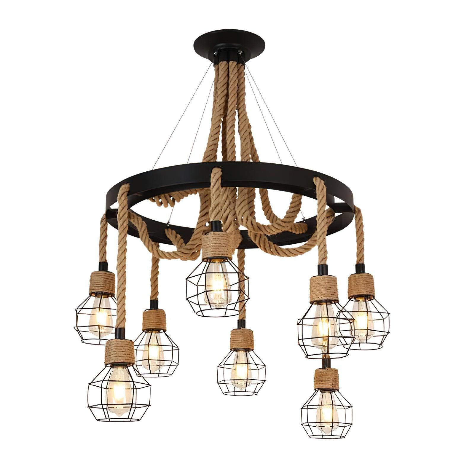 Lustra Chandelier en Corde de Chanvre Industriel - Neutralighting