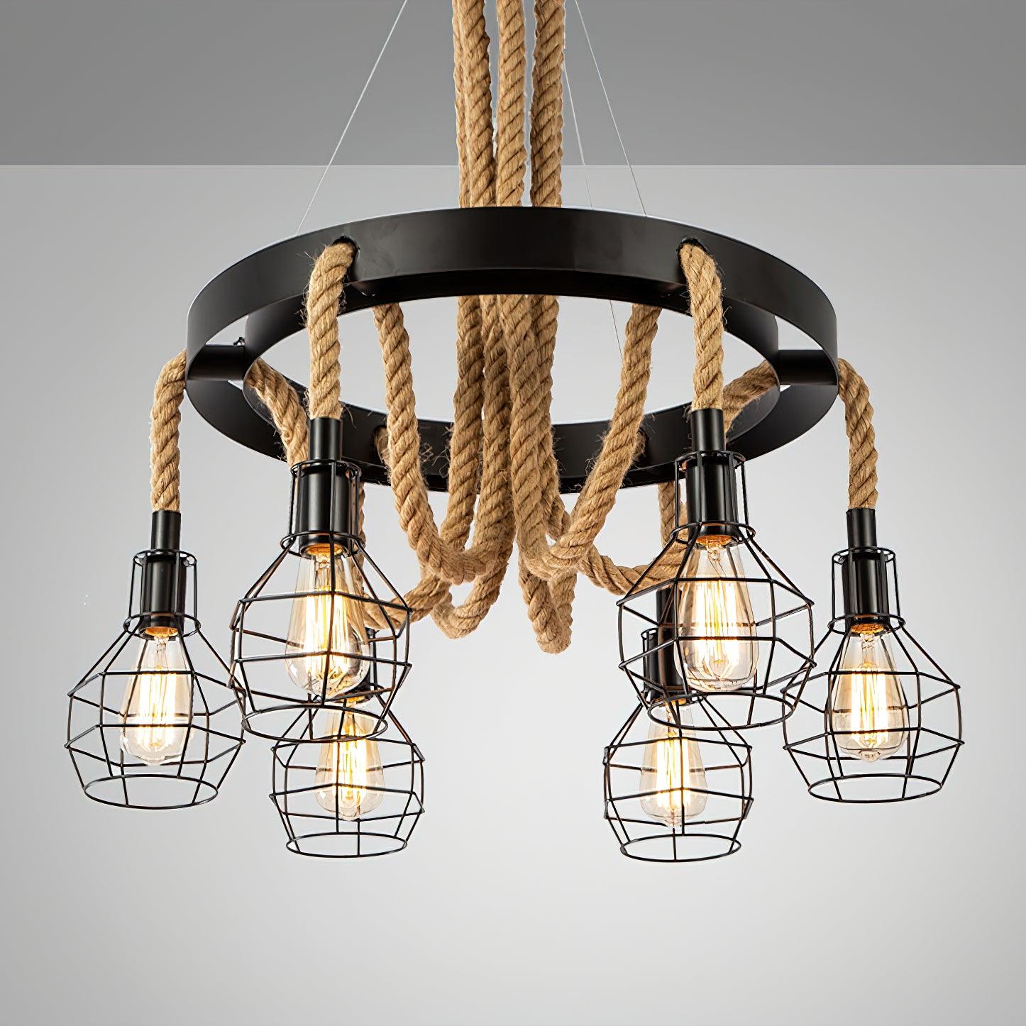 Lustra Chandelier en Corde de Chanvre Industriel - Neutralighting