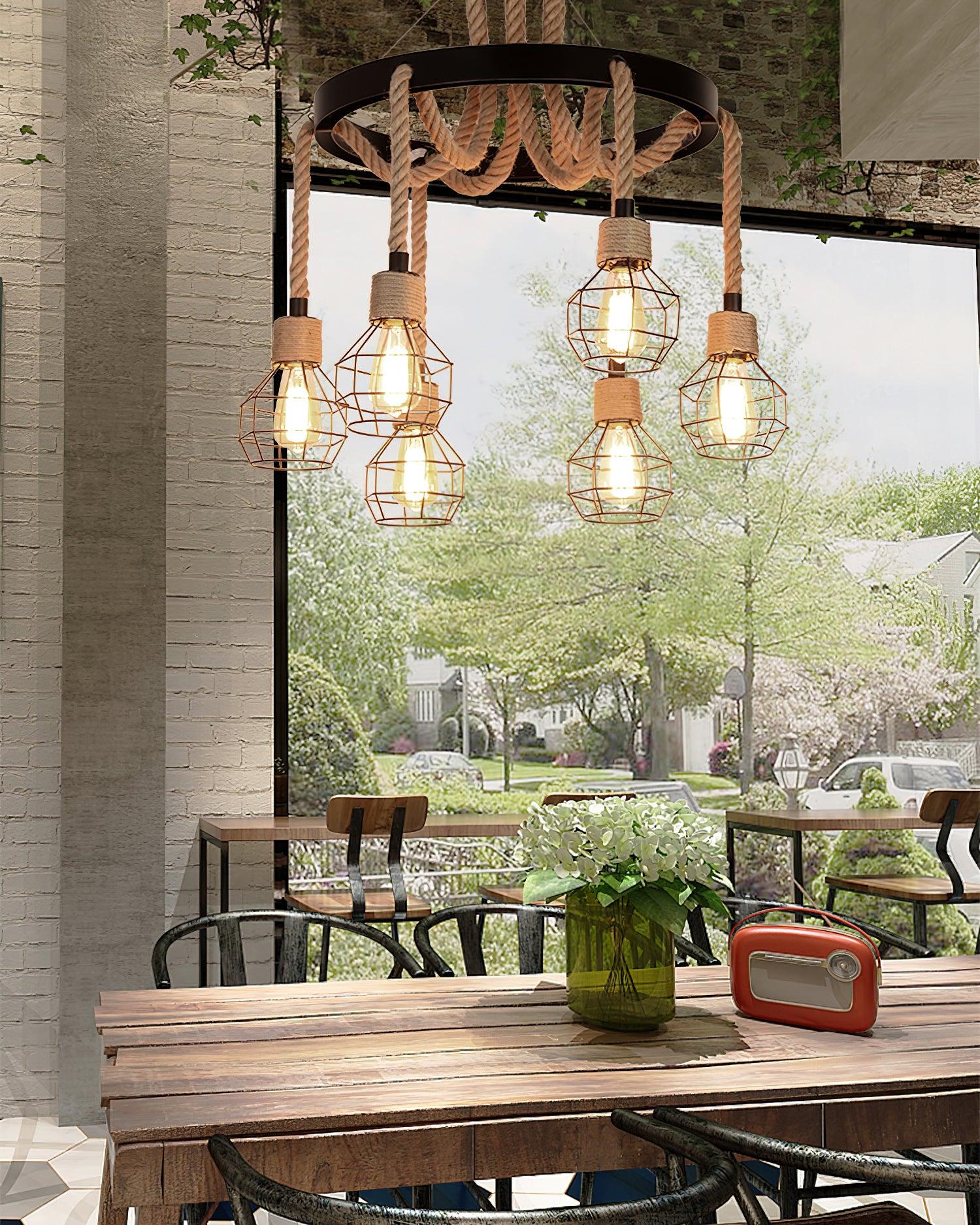 Lustra Chandelier en Corde de Chanvre Industriel - Neutralighting