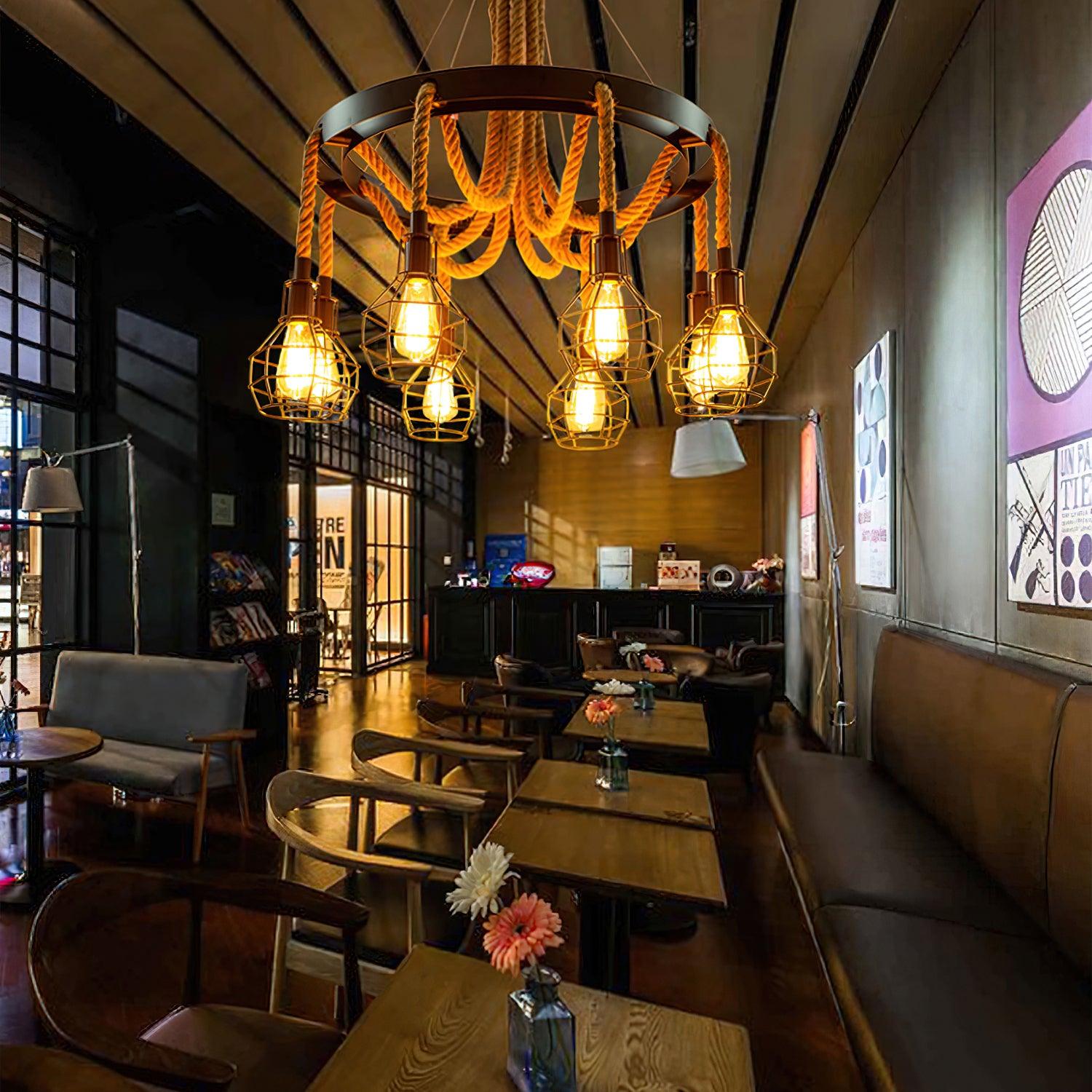 Lustra Chandelier en Corde de Chanvre Industriel - Neutralighting