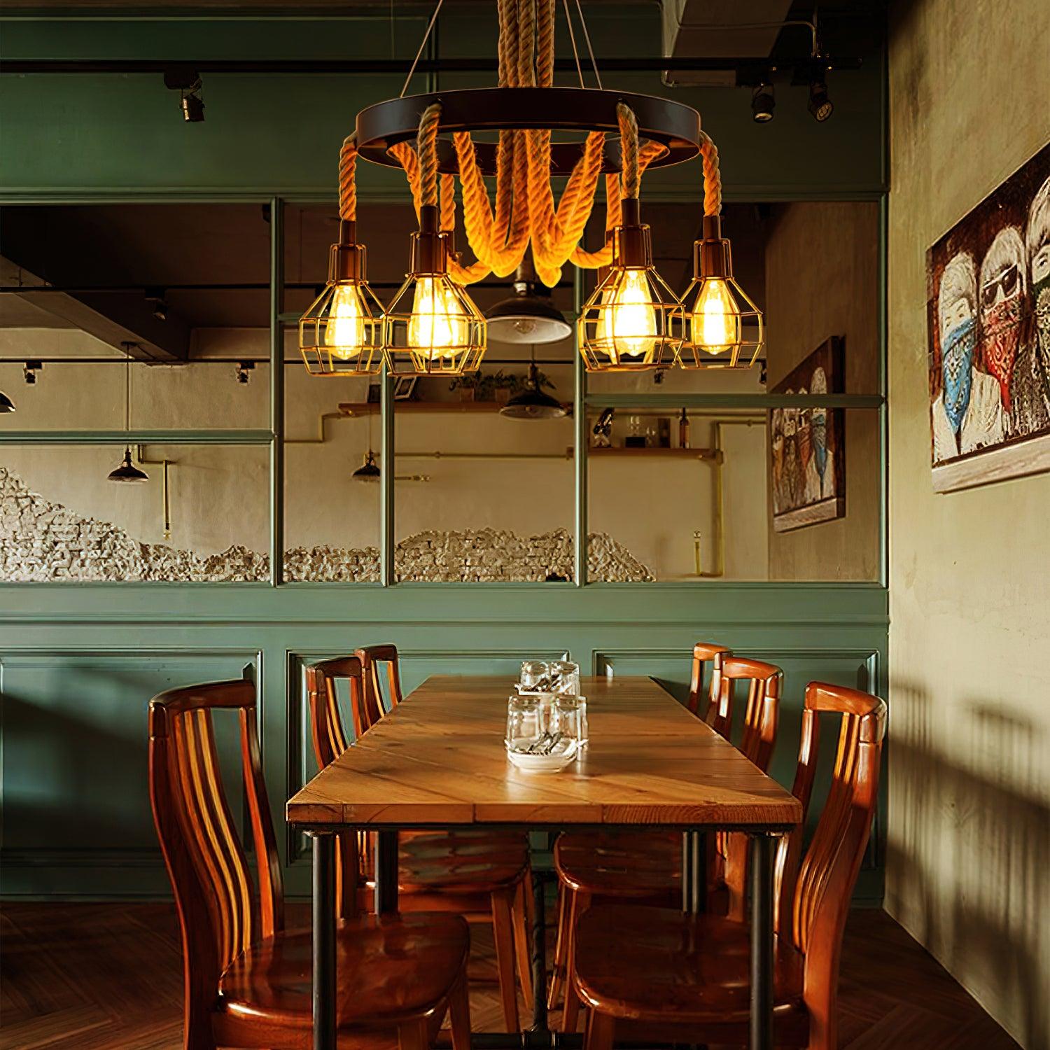 Lustra Chandelier en Corde de Chanvre Industriel - Neutralighting