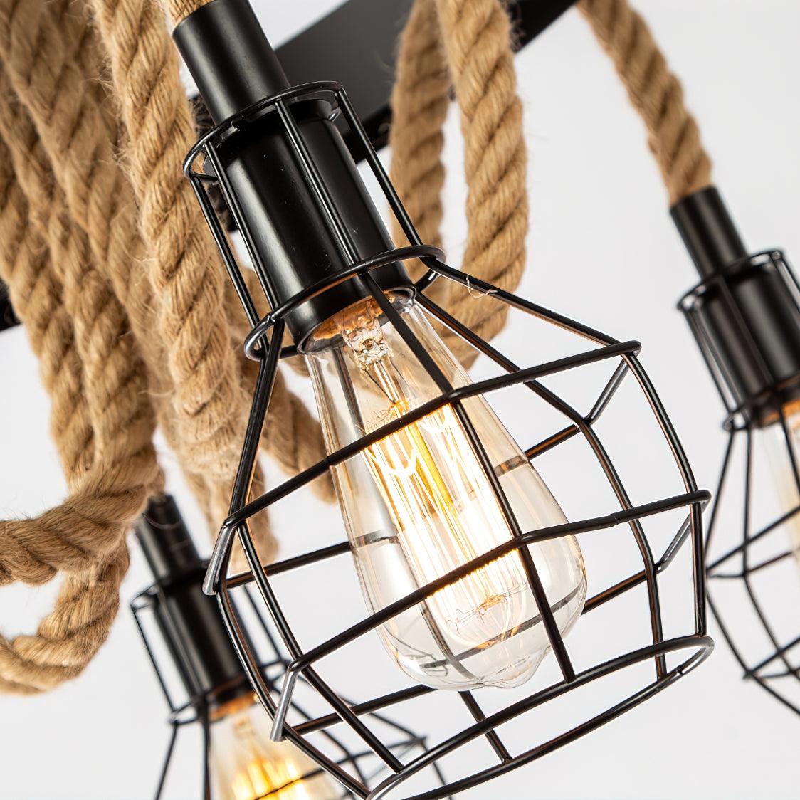 Lustra Chandelier en Corde de Chanvre Industriel - Neutralighting