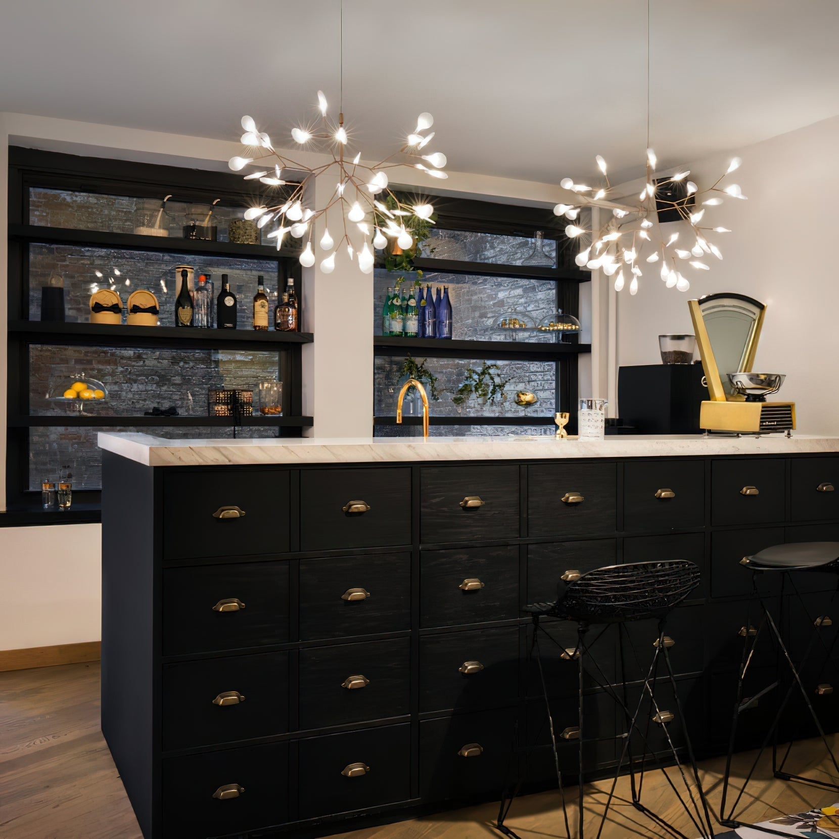 Allirus Postmodern Luxury Metal Acrylic Chandelier - Lamp Copper