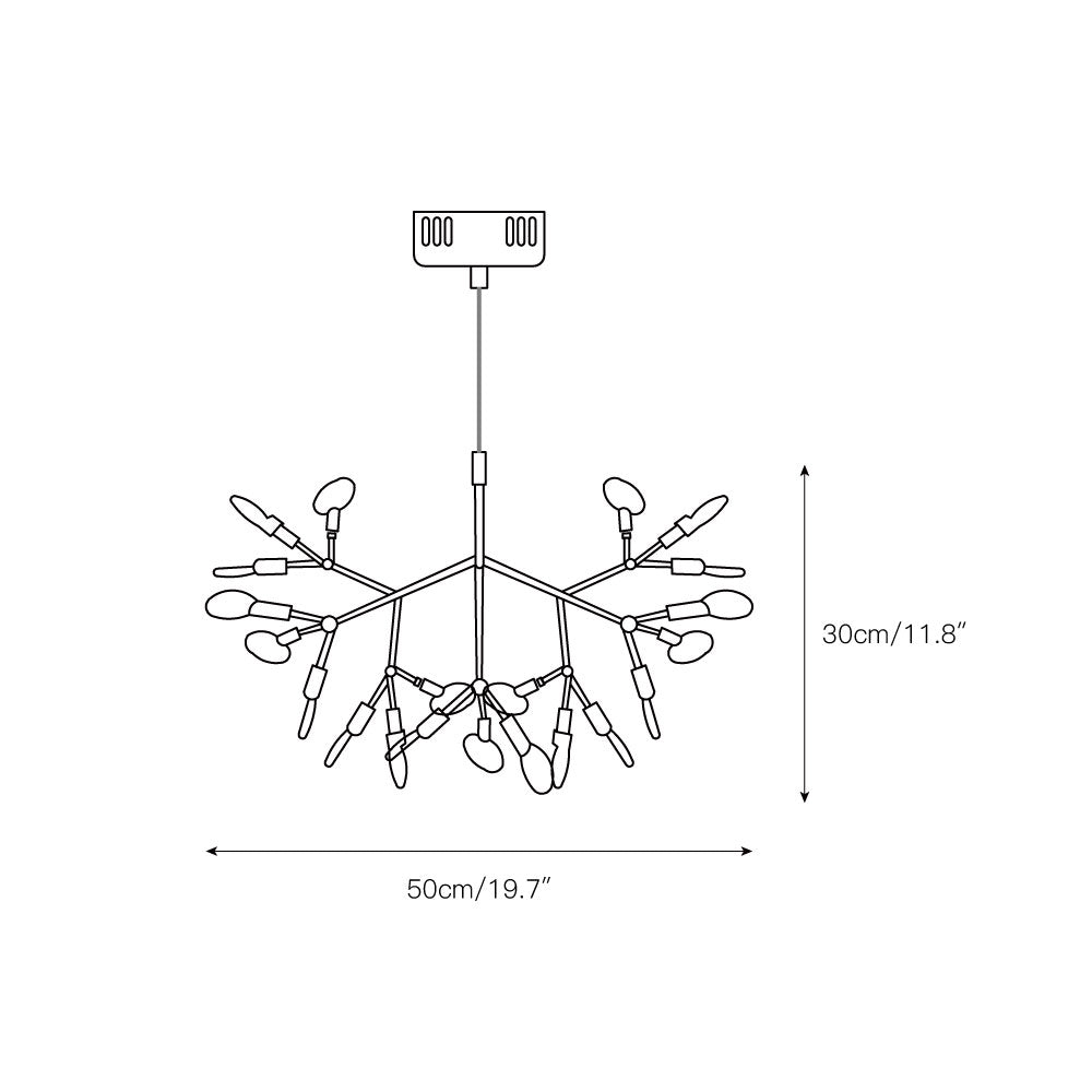 Allirus Postmodern Luxury Metal Acrylic Chandelier - Lamp Copper