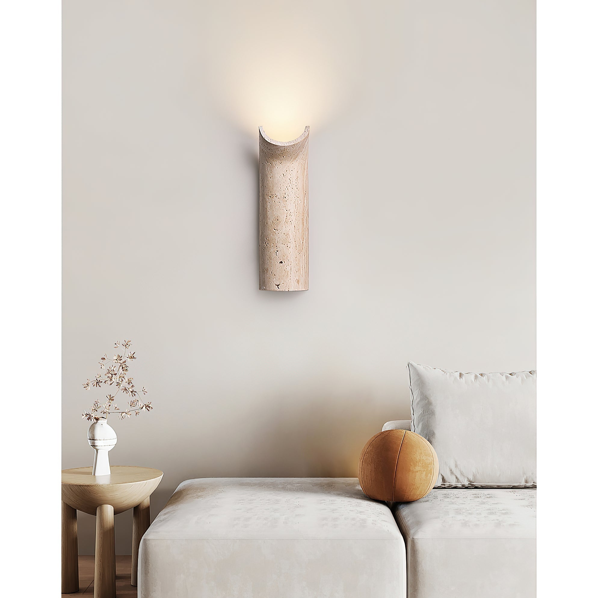 Cusolion Modern Minimalist Travertine Wall Lamp - Lamp Copper