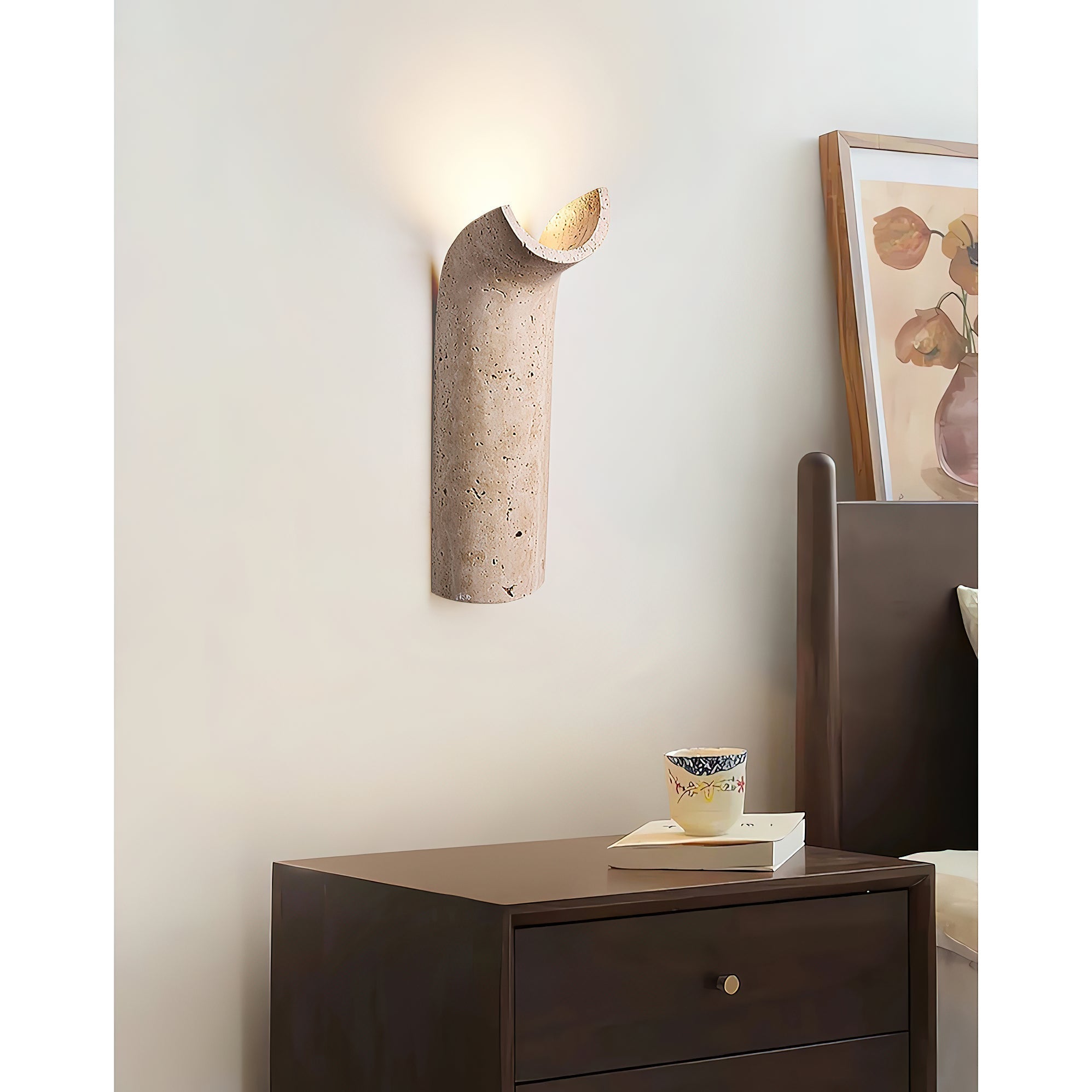 Cusolion Modern Minimalist Travertine Wall Lamp - Lamp Copper