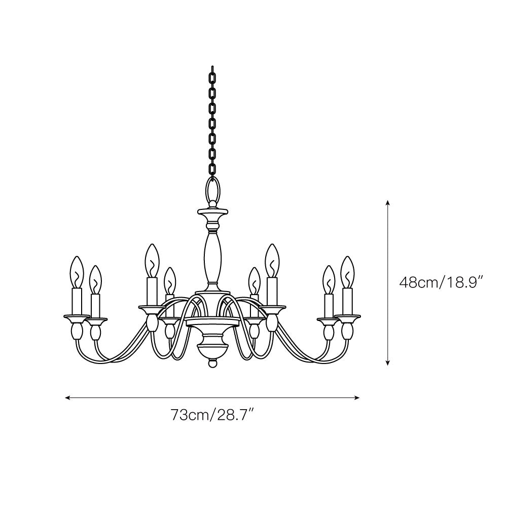 Cutheus Vintage Industrial Wooden Metal Chandelier - Lamp Copper