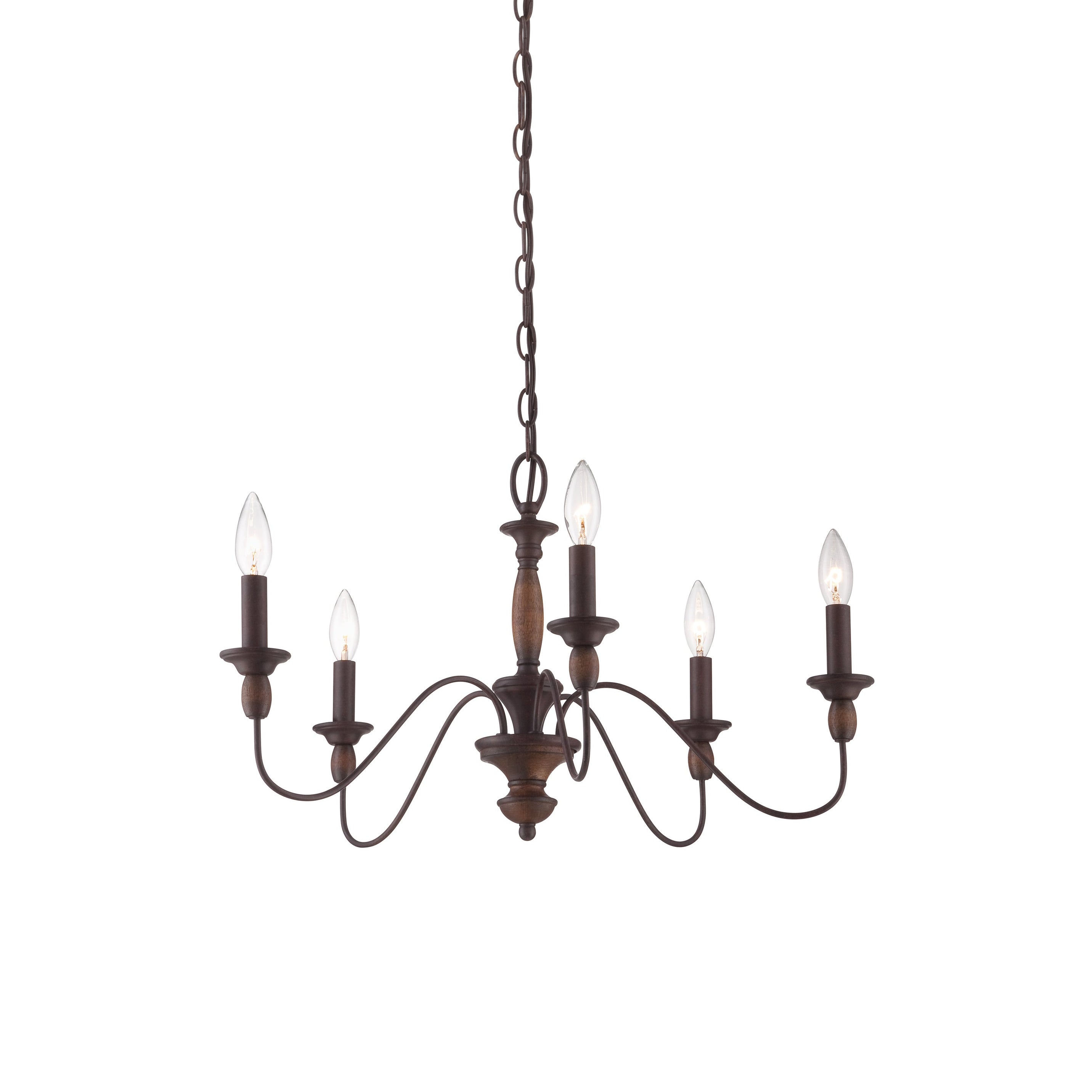 Cutheus Vintage Industrial Wooden Metal Chandelier - Lamp Copper