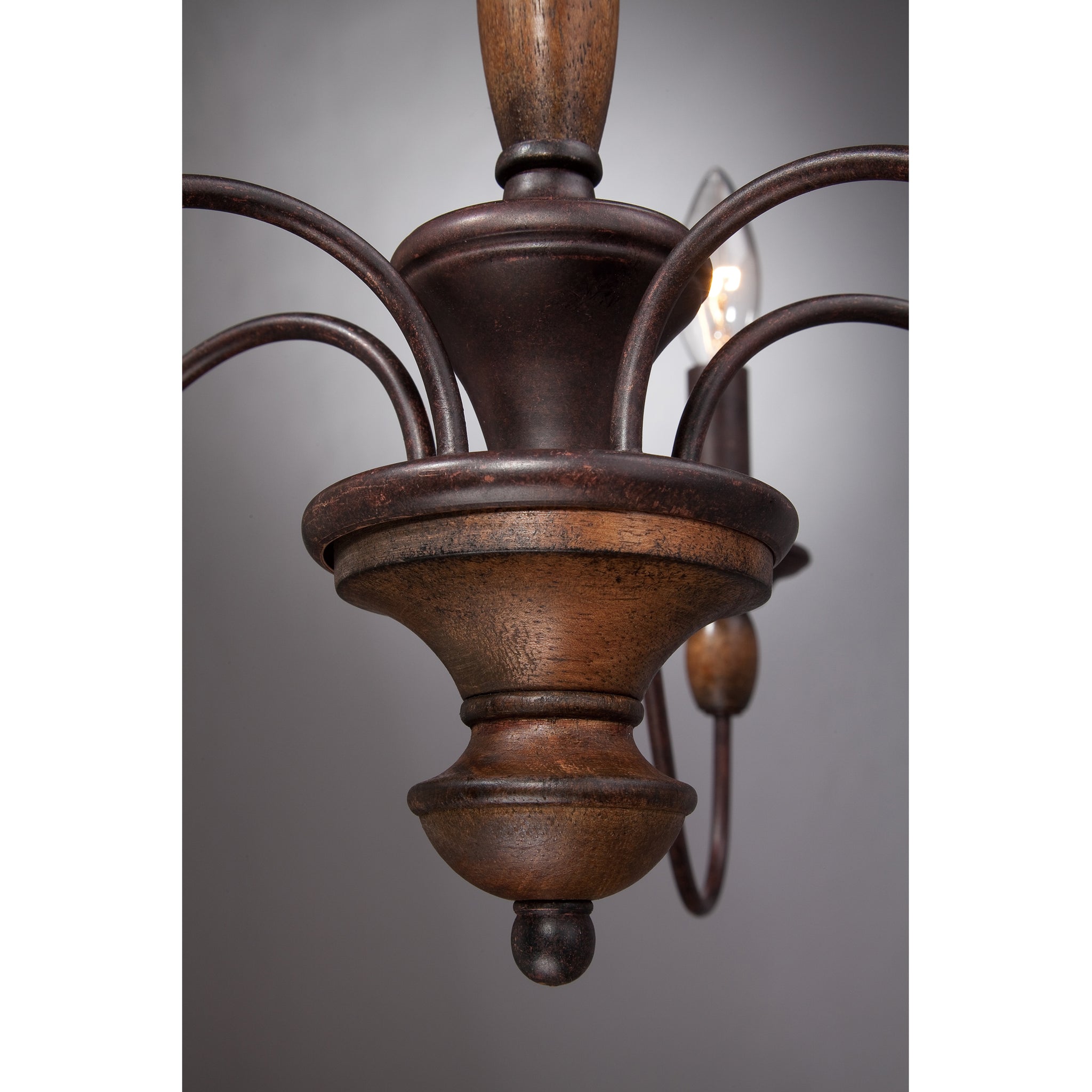 Cutheus Vintage Industrial Wooden Metal Chandelier - Lamp Copper