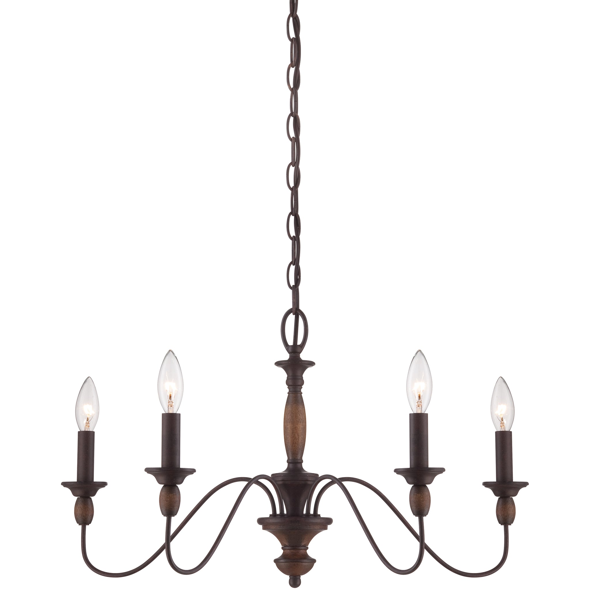 Cutheus Vintage Industrial Wooden Metal Chandelier - Lamp Copper