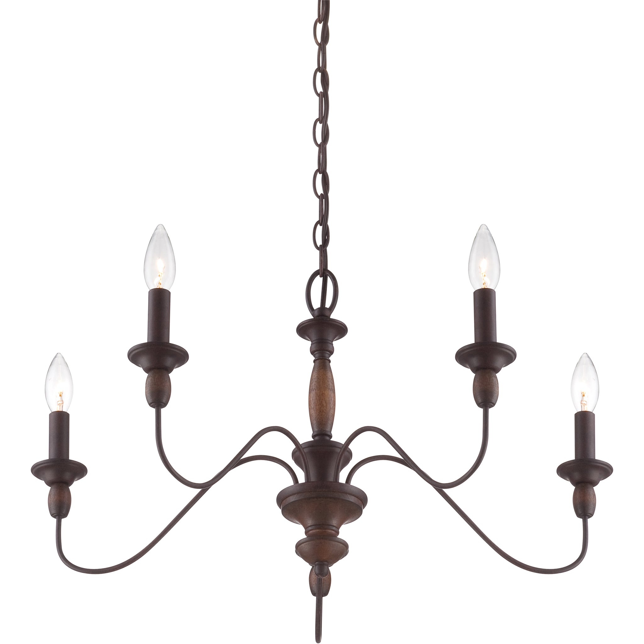 Cutheus Vintage Industrial Wooden Metal Chandelier - Lamp Copper