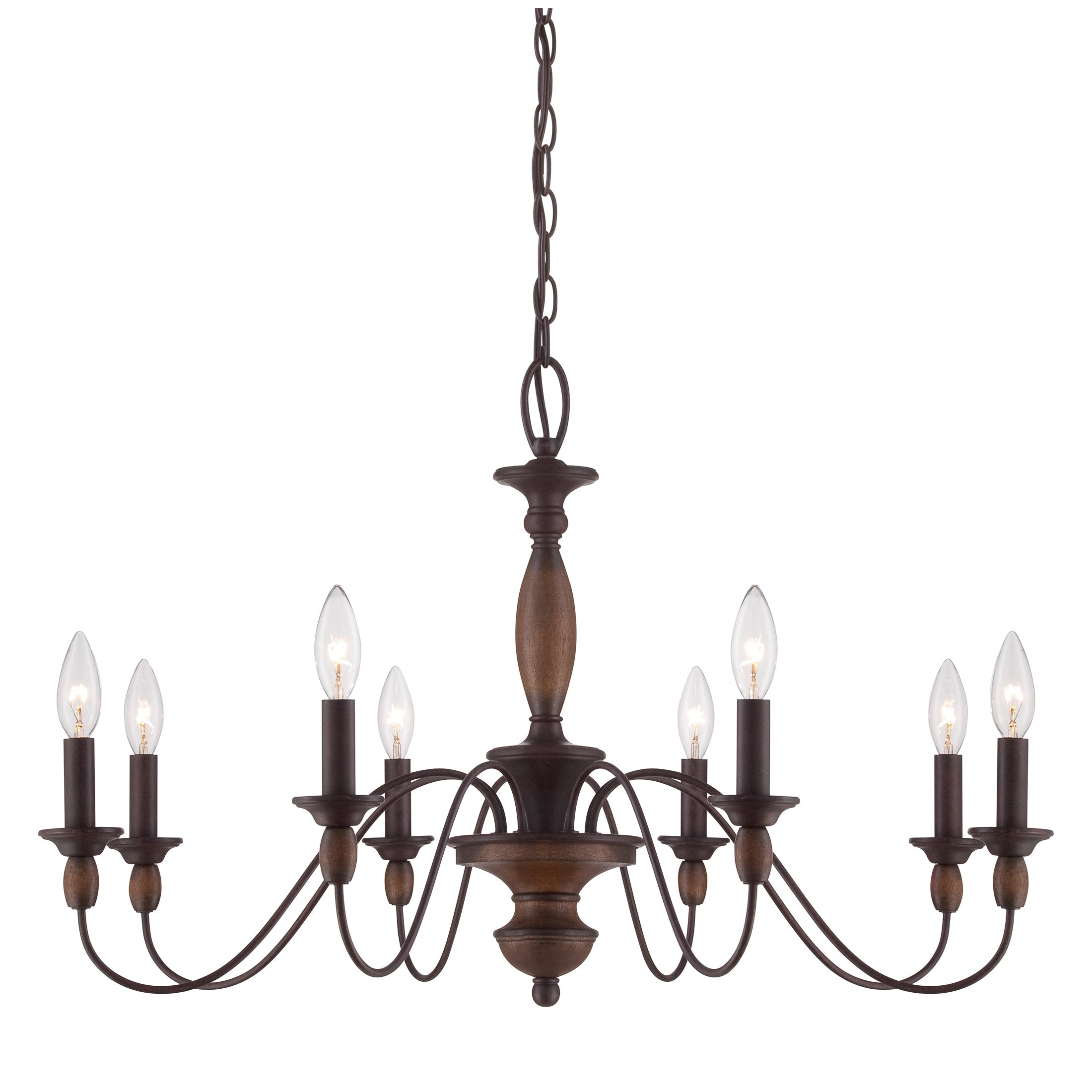 Cutheus Vintage Industrial Wooden Metal Chandelier - Lamp Copper
