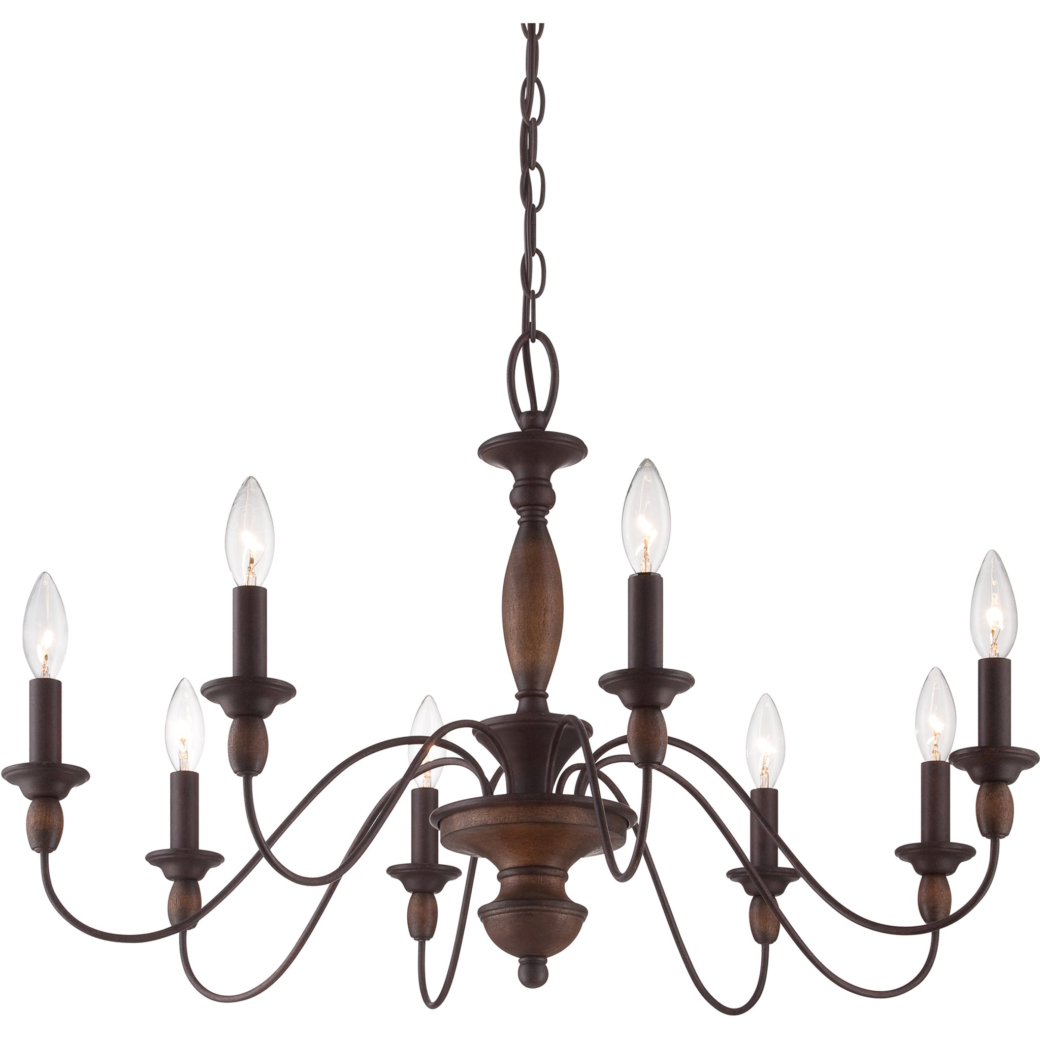 Cutheus Vintage Industrial Wooden Metal Chandelier - Lamp Copper