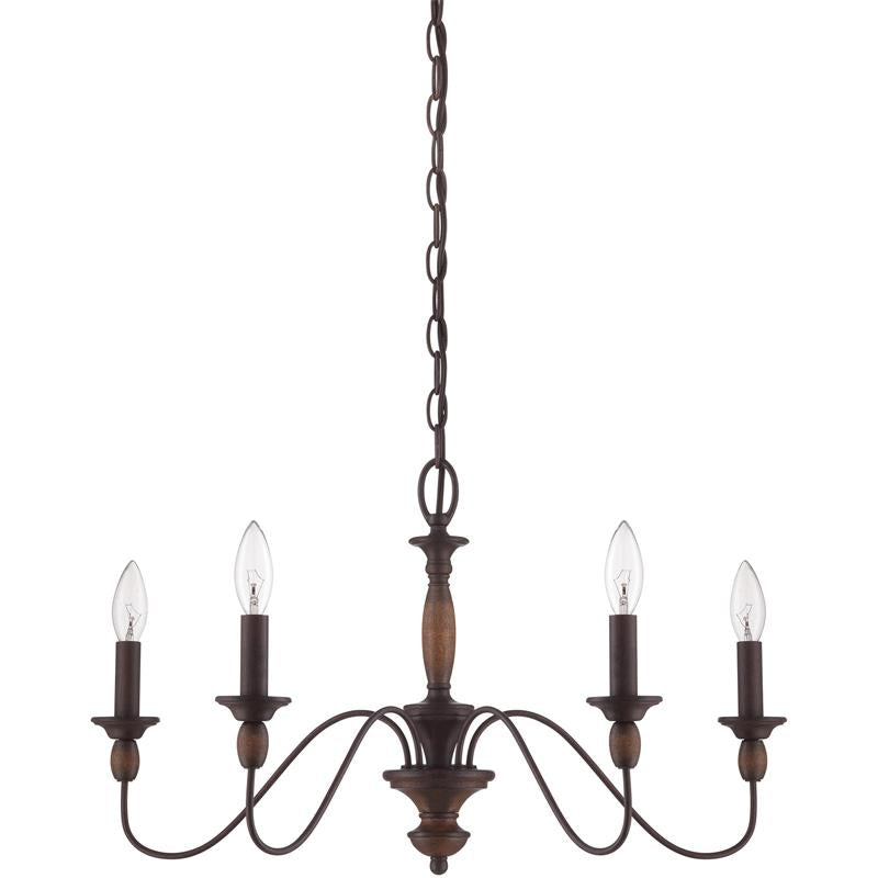 Cutheus Vintage Industrial Wooden Metal Chandelier - Lamp Copper