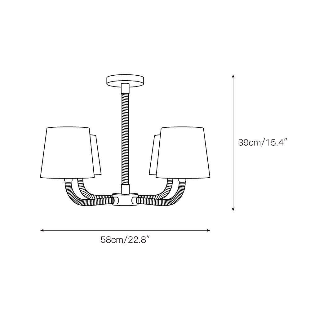Holden Avdoria Lustre en Tissu et Canne Doré Industriel Vintage - Neutralighting