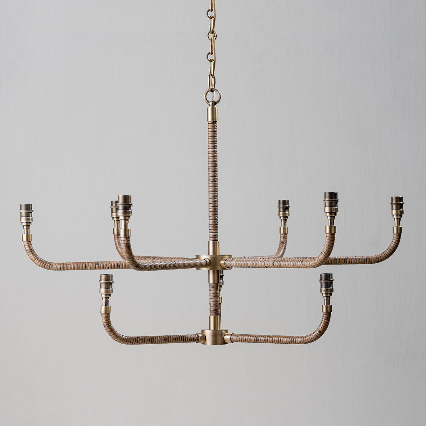 Holden Avdoria Lustre en Tissu et Canne Doré Industriel Vintage - Neutralighting