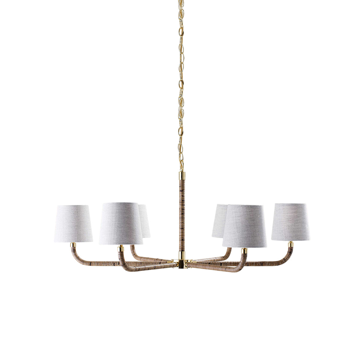 Holden Avdoria Lustre en Tissu et Canne Doré Industriel Vintage - Neutralighting