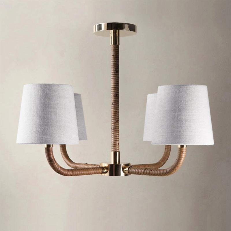 Holden Avdoria Lustre en Tissu et Canne Doré Industriel Vintage - Neutralighting