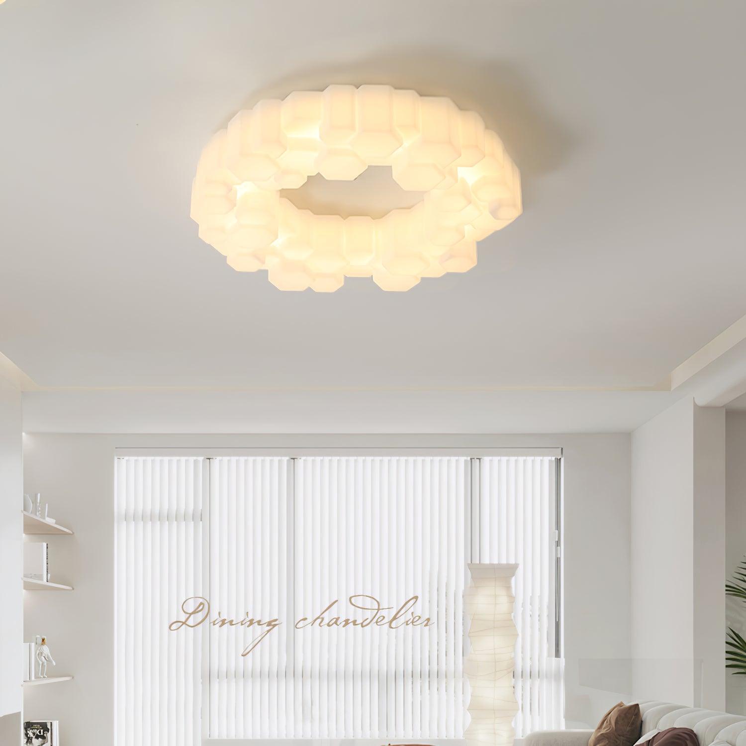 Arisha Plafonnier Nid Moderne, Metal/PE, Blanc, Chambre