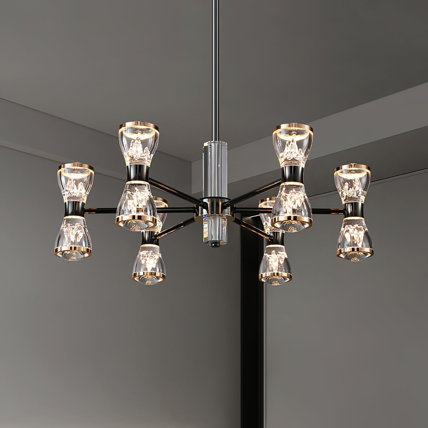 Orvelion Lustre de Luxe Postmoderne en Acrylique et Métal LED en Forme de Nid d'Abeille - Neutralighting